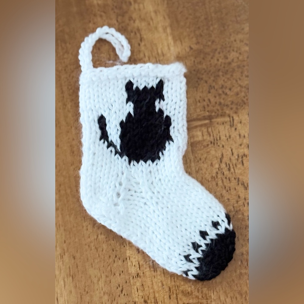 Miniature Knitted Christmas Stocking
"Black cat "